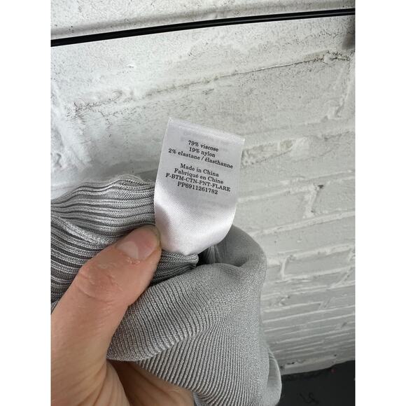 Everlane Women's The Ribbed Knit Flare Knit Pants Elastic Waist Gray Size XS - Picture 8 of 9